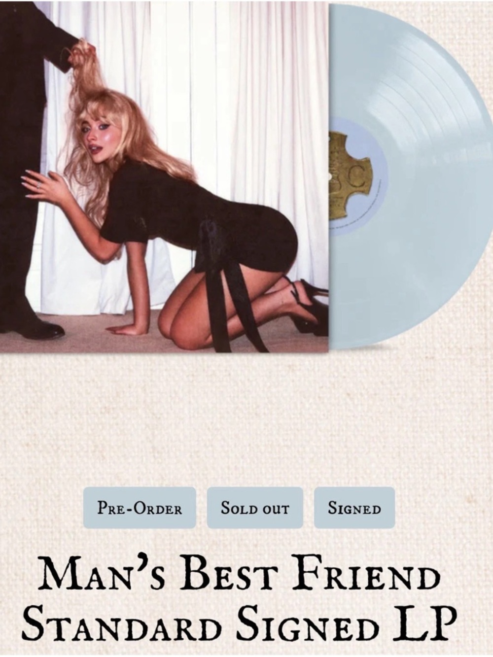 NEW Sabrina Carpenter Man's Best Friend Vinyl LP + Signed Insert